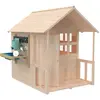Image de Maisonnette avec plancher, véranda et cuisine en bois marron fsc®