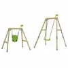 Image de Portique balançoire 2 en 1 évolutif en bois marron h200cm
