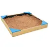 Image de Bac à sable avec couverture de protection en bois marron fsc®