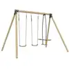 Image de Portique 2 balançoires et vis-à-vis en bois marron h224cm