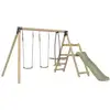 Image de Station 2 balançoires et vis-à-vis en bois marron h190cm