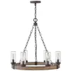 Image de Lustre extérieur Acier, Verre Transparent Bullé Effet bois de séquoia