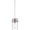 Image de Suspension en métal et verre nickel brossé