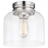 Image de Plafonnier acier et verre nickel poli