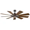 Image de Ventilateur de plafond led 165 cm acier et bois zinc
