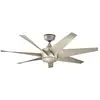 Image de Ventilateur de pladond 137cm, ip44, argenté satiné