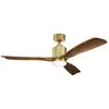 Image de Ventilateur de plafond led 132 cm acier et bois laiton