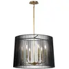 Image de Lustre en acier finition noir et laiton naturel