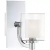 Image de Applique murale en acier et verre opale finition chrome poli