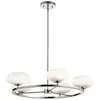 Image de Lustre en acier et verre opale satiné finition chrome poli