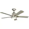 Image de Ventilateur de plafond led 132 cm acier gris et bois