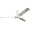 Image de Ventilateur de plafond led 152 cm acier et bois blanc
