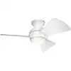 Image de Ventilateur de plafond led 86cm, ip23 acier et abs, blanc