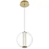 Image de Suspension Aluminium, Acier, Verre transparent Or Brossé