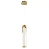 Image de Suspension Aluminium, Acier, Verre transparent Or Brossé