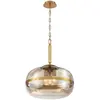 Image de Suspension Acier, Verre Teinté Laiton Antique
