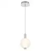 Image de Mini Suspension Acier, Verre Blanc Dépoli Nickel Poli