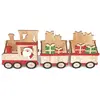 Image de Petit train de noël en bois avec le père noël décoratif l.41 cm