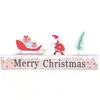Image de Plaque en bois avec décoration de noël rouge et vert 30 x 12 cm