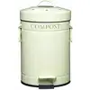 Image de Bac à Compost à Pédale Acier Blanc 3L