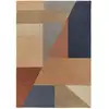 Image de Tapis géométrique design en laine multicolore 200x290