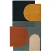 Image de Tapis pure laine bleue, jaune, verte, orange et beige 150x240cm