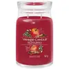 Image de Bougie couronne de pommes s grand modèle rouge en verre