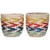 Image de Lot De 2 Paniers à Plantes En Rotin Multicolore