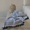 Image de Plaid coton bleu marine