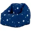 Image de Pouf fauteuil enfant à imprimé étoile bleu marine