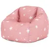 Image de Pouf fauteuil enfant à imprimé étoile rose pastel