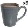Image de Lot de 6 Gobelets en Grès, gris, 50 cl