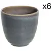 Image de Lot de 6 Gobelets sans anse en Grès, gris, 19 cl