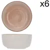 Image de Lot de 6 Bols en faïence, rose D14,5 cm