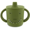 Image de Tasse d'apprentissage en silicone verte 12x7,5x10cm