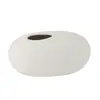 Image de Vase ovale en céramique blanc mat 25x15x13cm