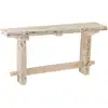 Image de Console en bois brut recyclé blanc délavé L150cm x L35cm x H75cm