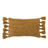 Image de Coussin rectangulaire en textile ocre 60x30x4cm