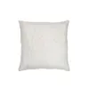 Image de Coussin carré feuilles fines en polyester blanc 43x43cm
