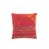 Image de Coussin carré avec tresse en coton rose et violet 44x44cm