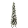 Image de Sapin de noël artificiel enneigé en plastique vert 57x57x240 cm