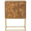 Image de Buffet haut 2 portes 76x40x122 cm en manguier et métal doré - rulik