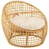 Image de Fauteuil lounge en rotin avec coussin écru
