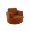 Image de Fauteuil pivotant à 360° en velours texturé rouille