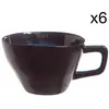 Image de Lot de 6 Tasses à thé en Grès, bleu, 25 cl