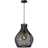 Image de Suspension rotin diamètre 35cm noir