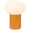 Image de Lampe de de table bois verre opalin 23 cm