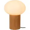 Image de Lampe de table bois verre opalin 38 cm