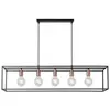 Image de Suspension 5 lumières en métal carré l100cm noir
