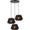 Image de Suspension coton 3 lumières noir